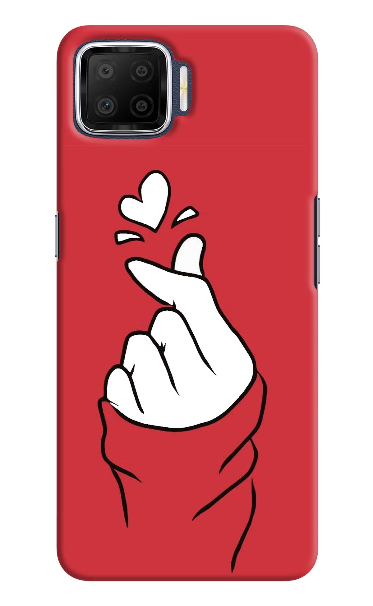 Korean Love Sign Oppo F17 Hard Case Back Cover by Casekaro