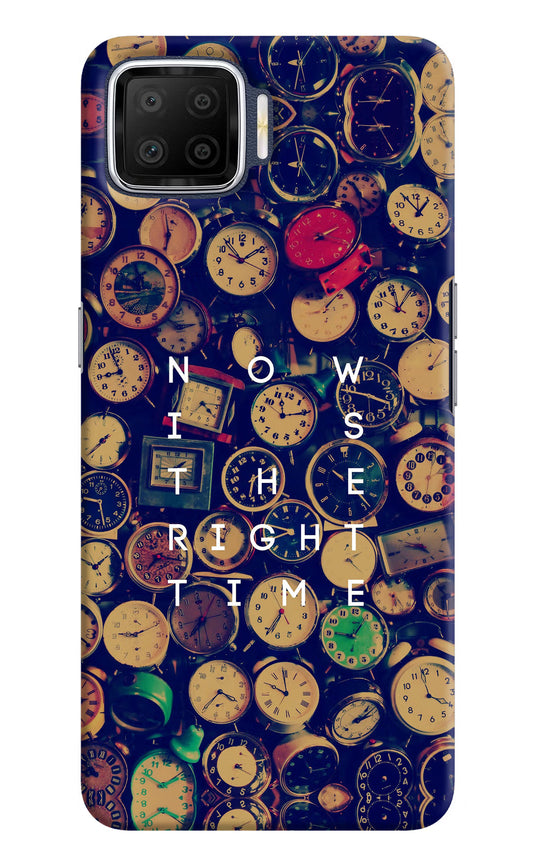 Now is the Right Time Quote Oppo F17 Hard Case Back Cover by Casekaro