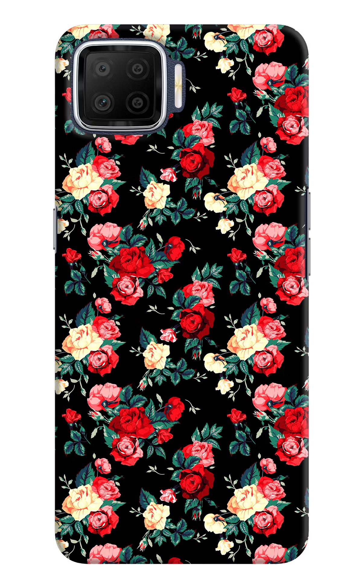 Rose Pattern Oppo F17 Hard Case Back Cover by Casekaro