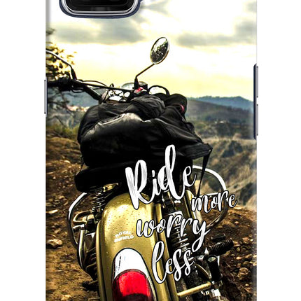 Ride More Worry Less Oppo F17 Hard Case Back Cover by Casekaro