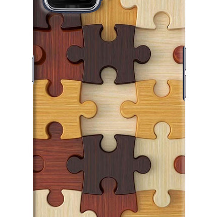 Wooden Puzzle Oppo F17 Hard Case Back Cover by Casekaro