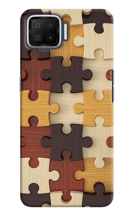 Wooden Puzzle Oppo F17 Hard Case Back Cover by Casekaro