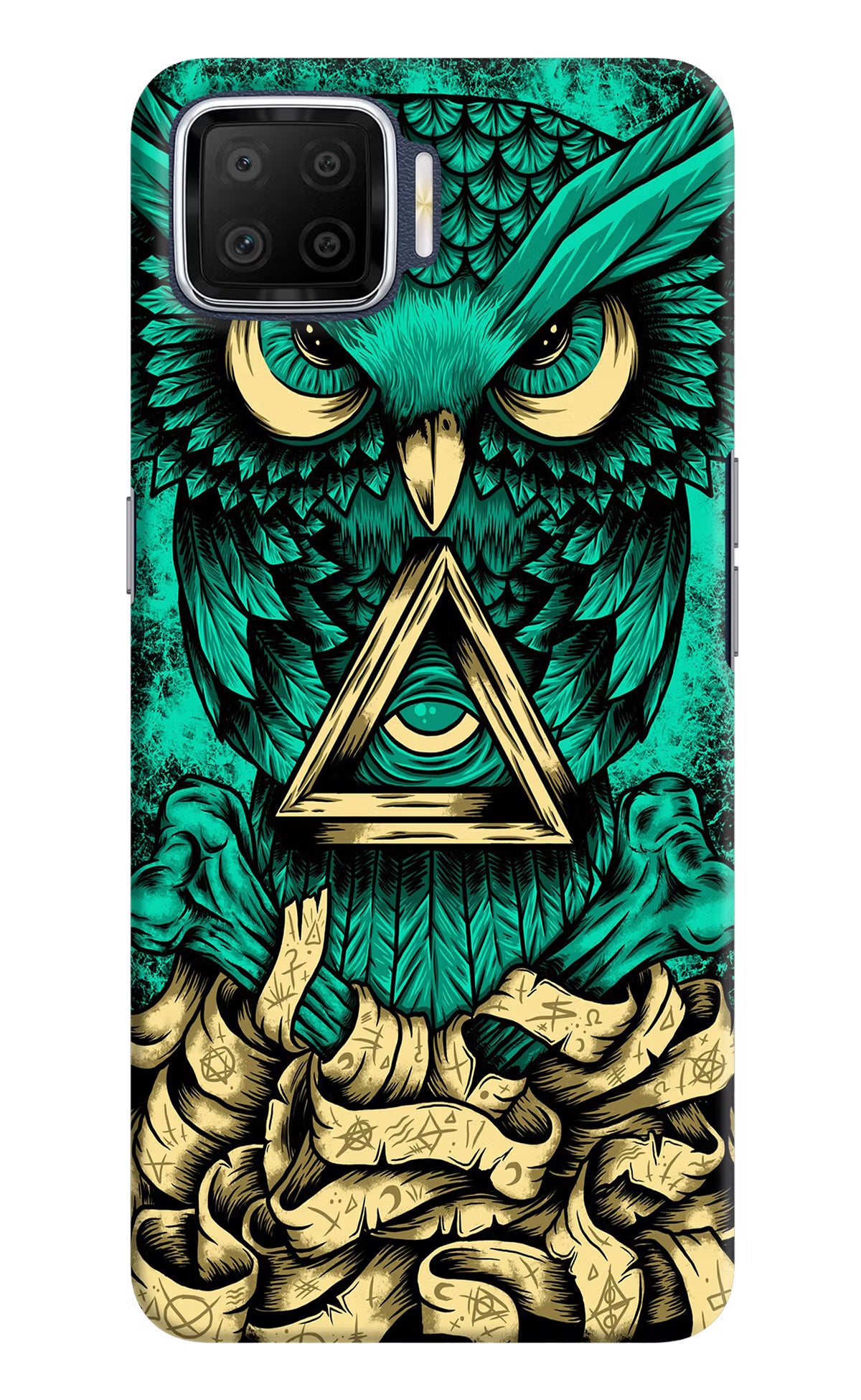 Green Owl Oppo F17 Hard Case Back Cover by Casekaro