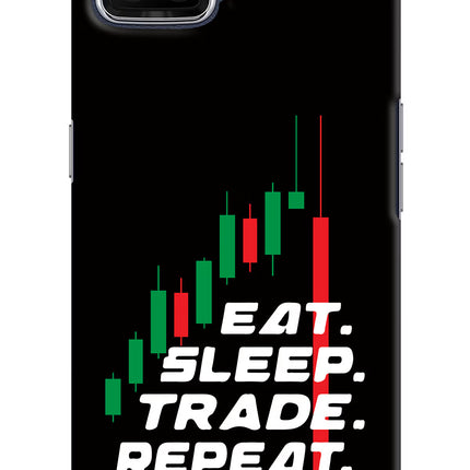 Eat Sleep Trade Repeat Oppo F17 Hard Case Back Cover by Casekaro