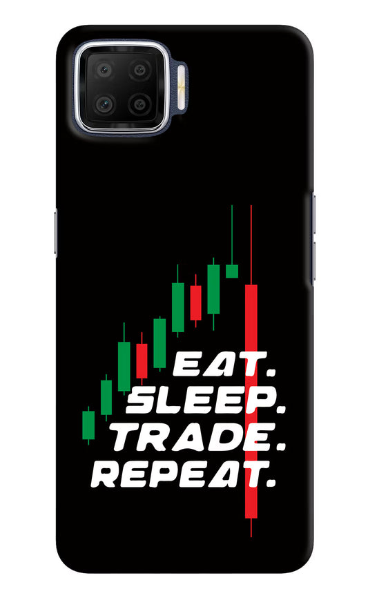 Eat Sleep Trade Repeat Oppo F17 Hard Case Back Cover by Casekaro