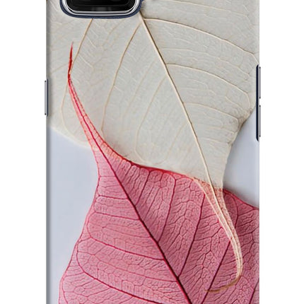 White Pink Leaf Oppo F17 Hard Case Back Cover by Casekaro