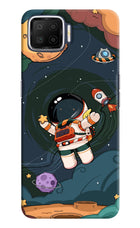 Cartoon Astronaut Oppo F17 Hard Case Back Cover by Casekaro