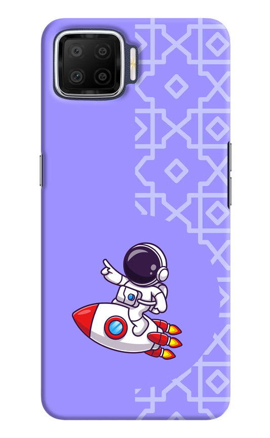 Cute Astronaut Oppo F17 Hard Case Back Cover by Casekaro