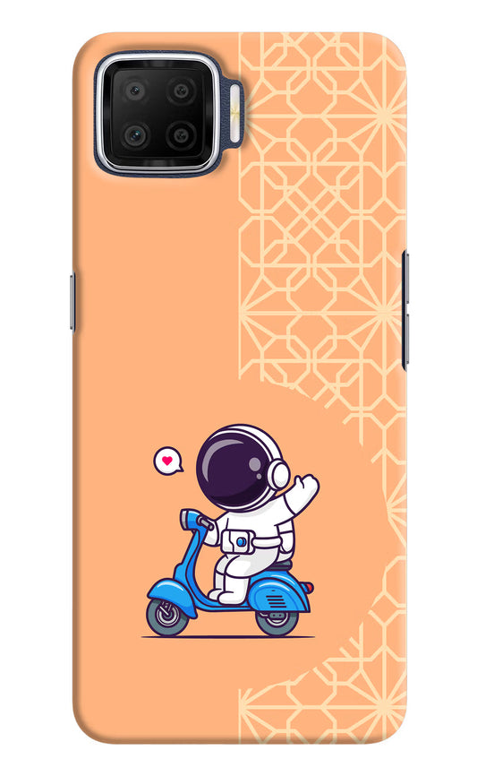 Cute Astronaut Riding Oppo F17 Hard Case Back Cover by Casekaro