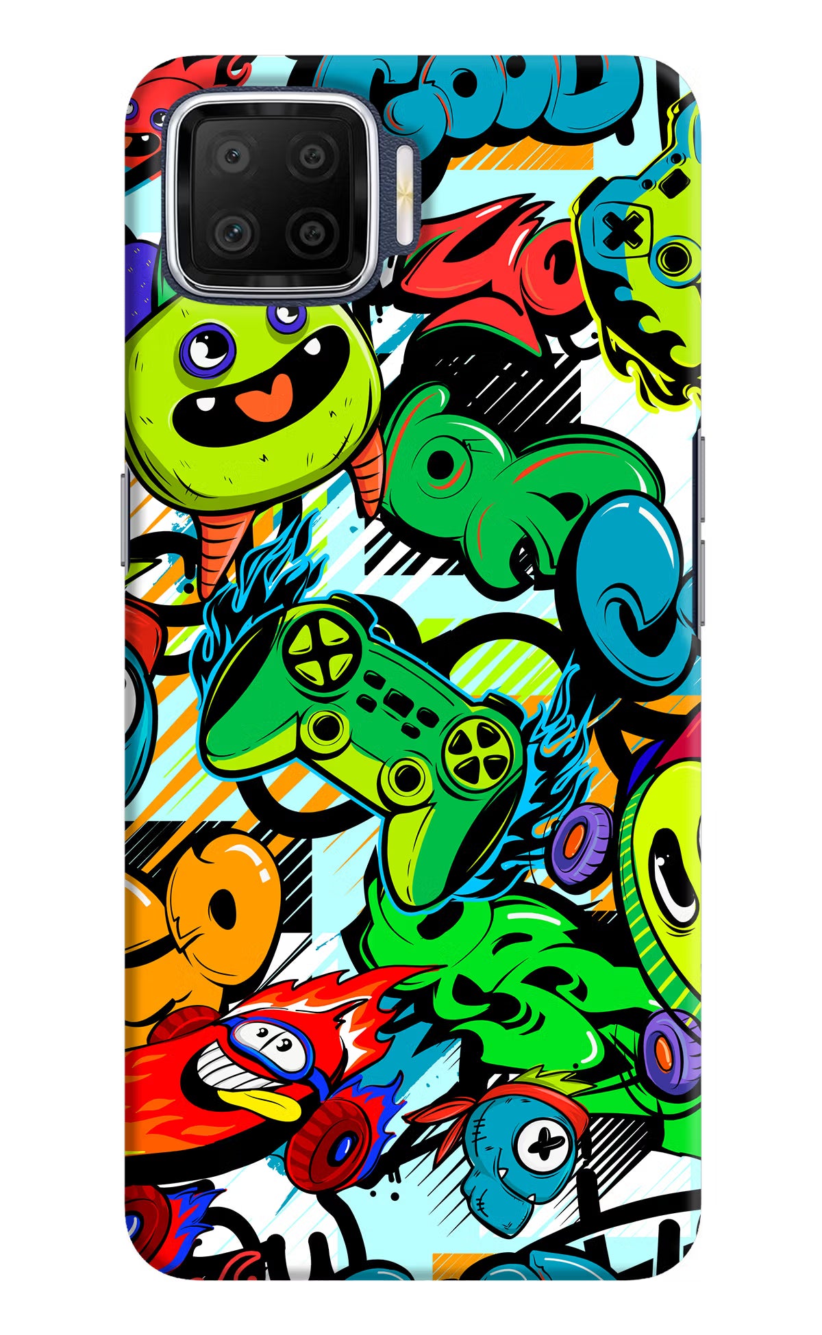 Game Doodle Oppo F17 Hard Case Back Cover by Casekaro