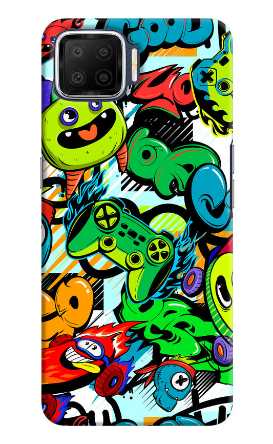 Game Doodle Oppo F17 Hard Case Back Cover by Casekaro