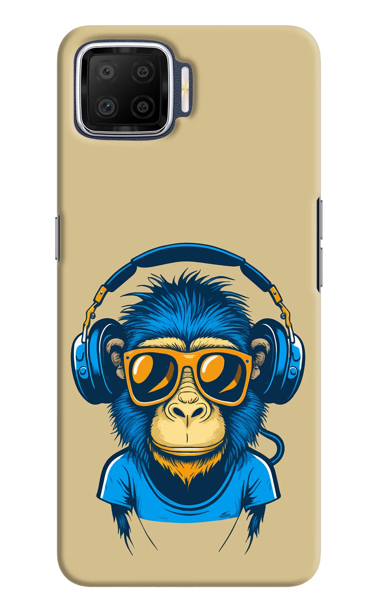 Monkey Headphone Oppo F17 Hard Case Back Cover by Casekaro