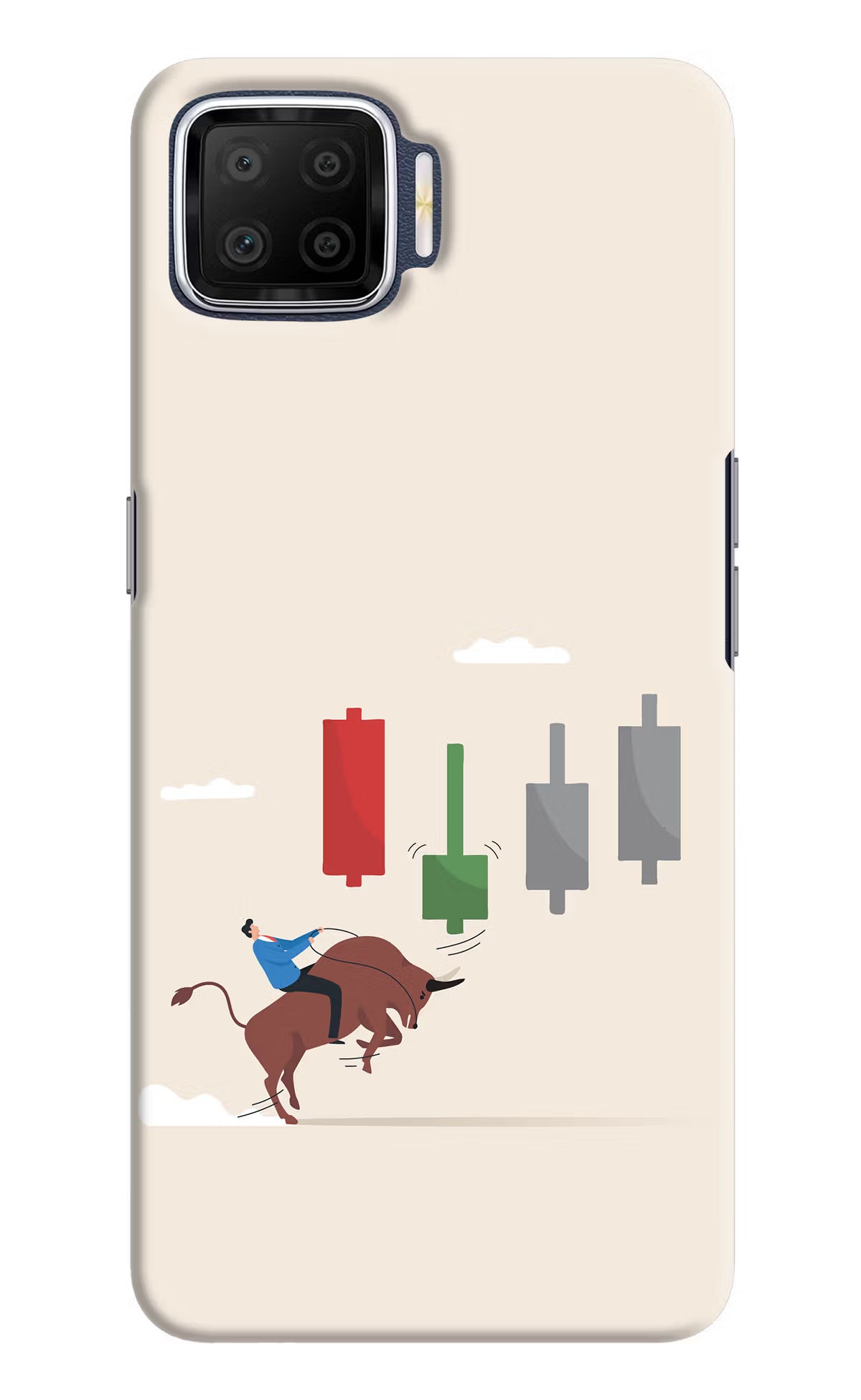 Bull Trading Momentum Oppo F17 Hard Case Back Cover by Casekaro