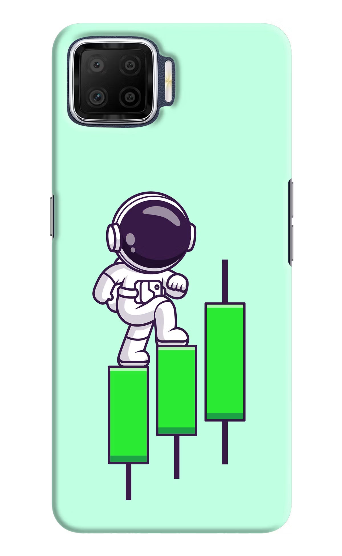 Astronaut Trader Oppo F17 Hard Case Back Cover by Casekaro