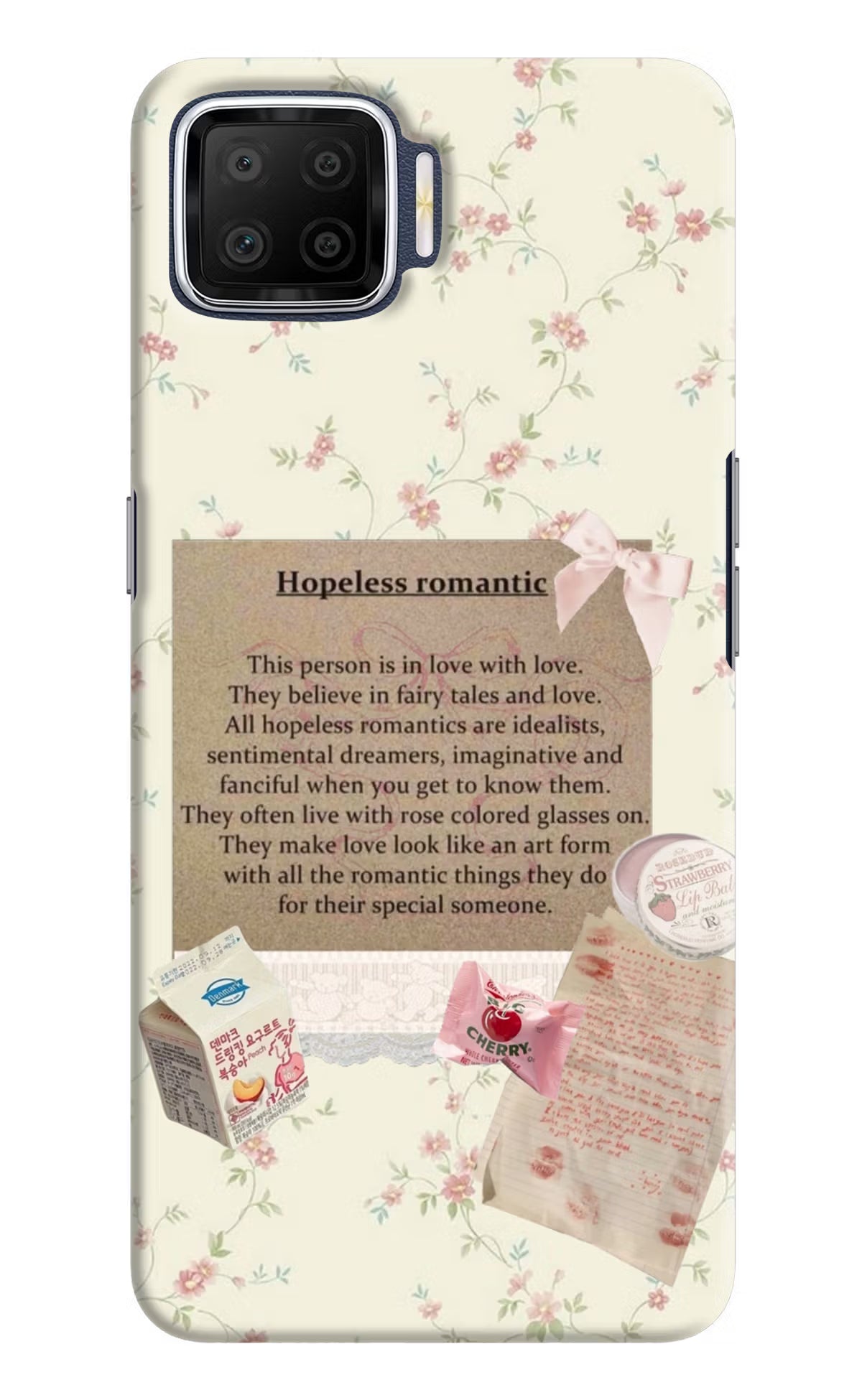 Hopeless Romantic Oppo F17 Hard Case Back Cover by Casekaro