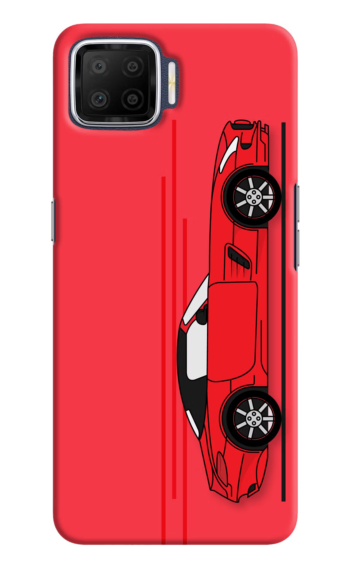 Red Velocity Oppo F17 Hard Case Back Cover by Casekaro