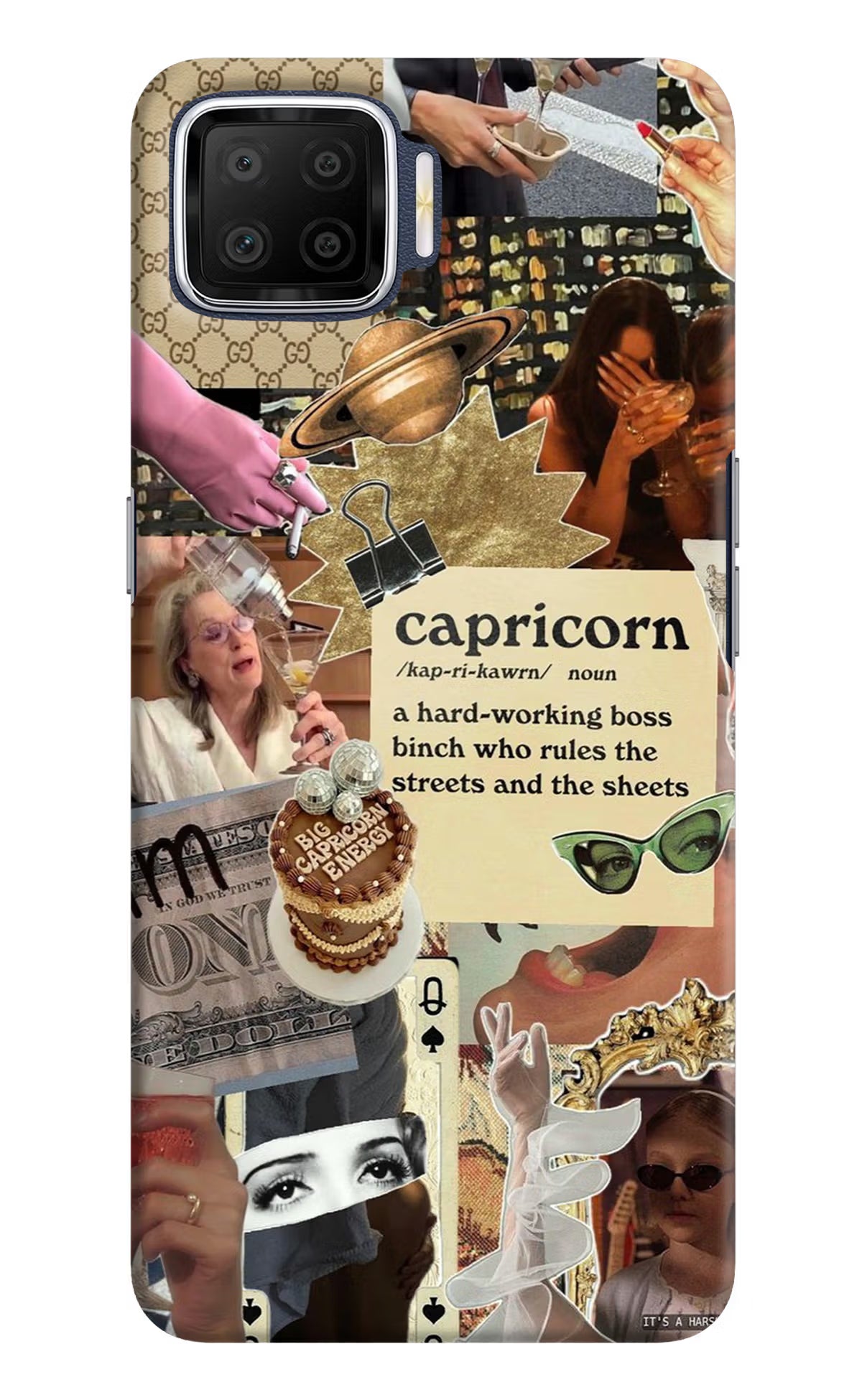 Capricorn Zodiac Oppo F17 Hard Case Back Cover by Casekaro