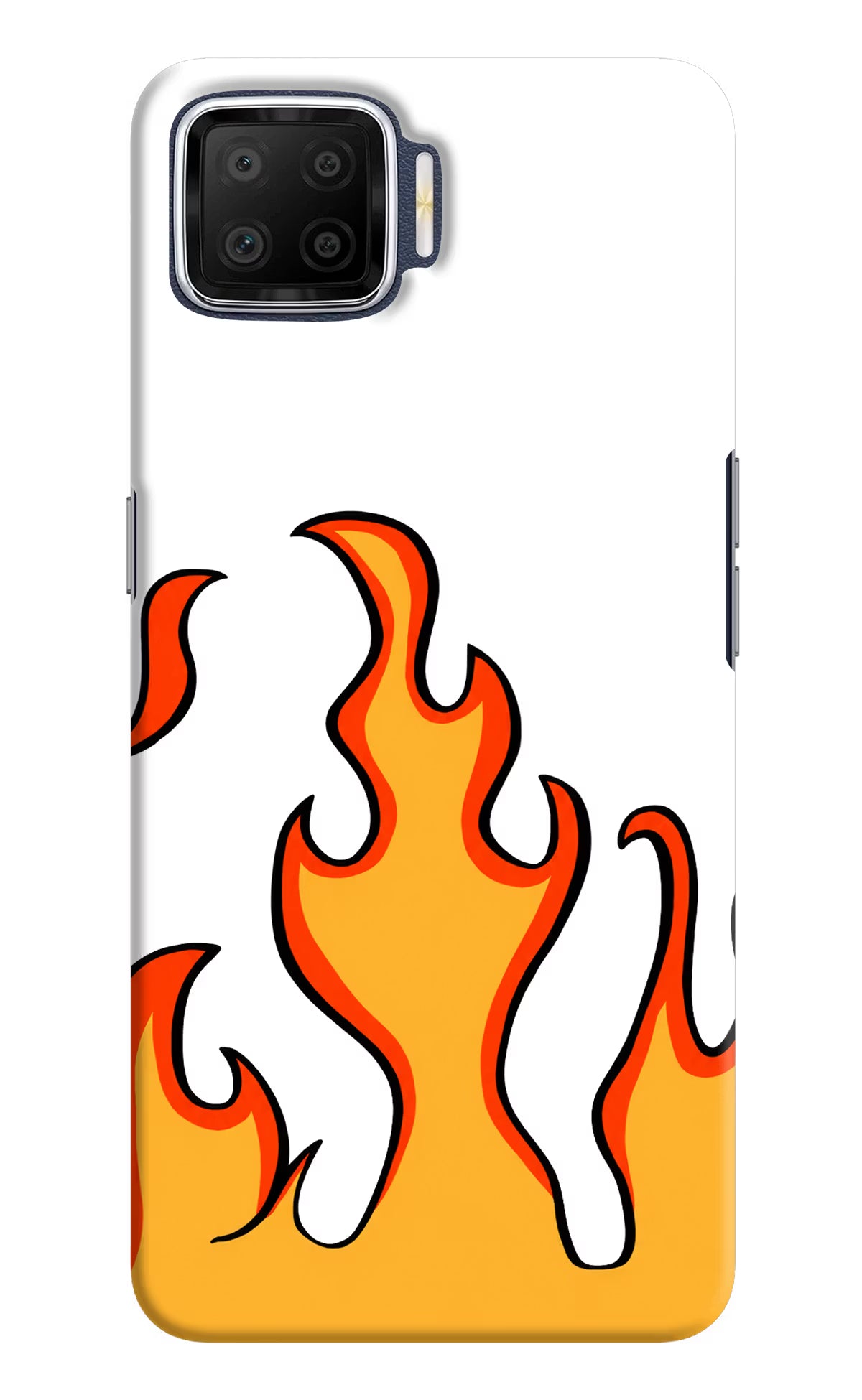 Fired Up – White Oppo F17 Hard Case Back Cover by Casekaro