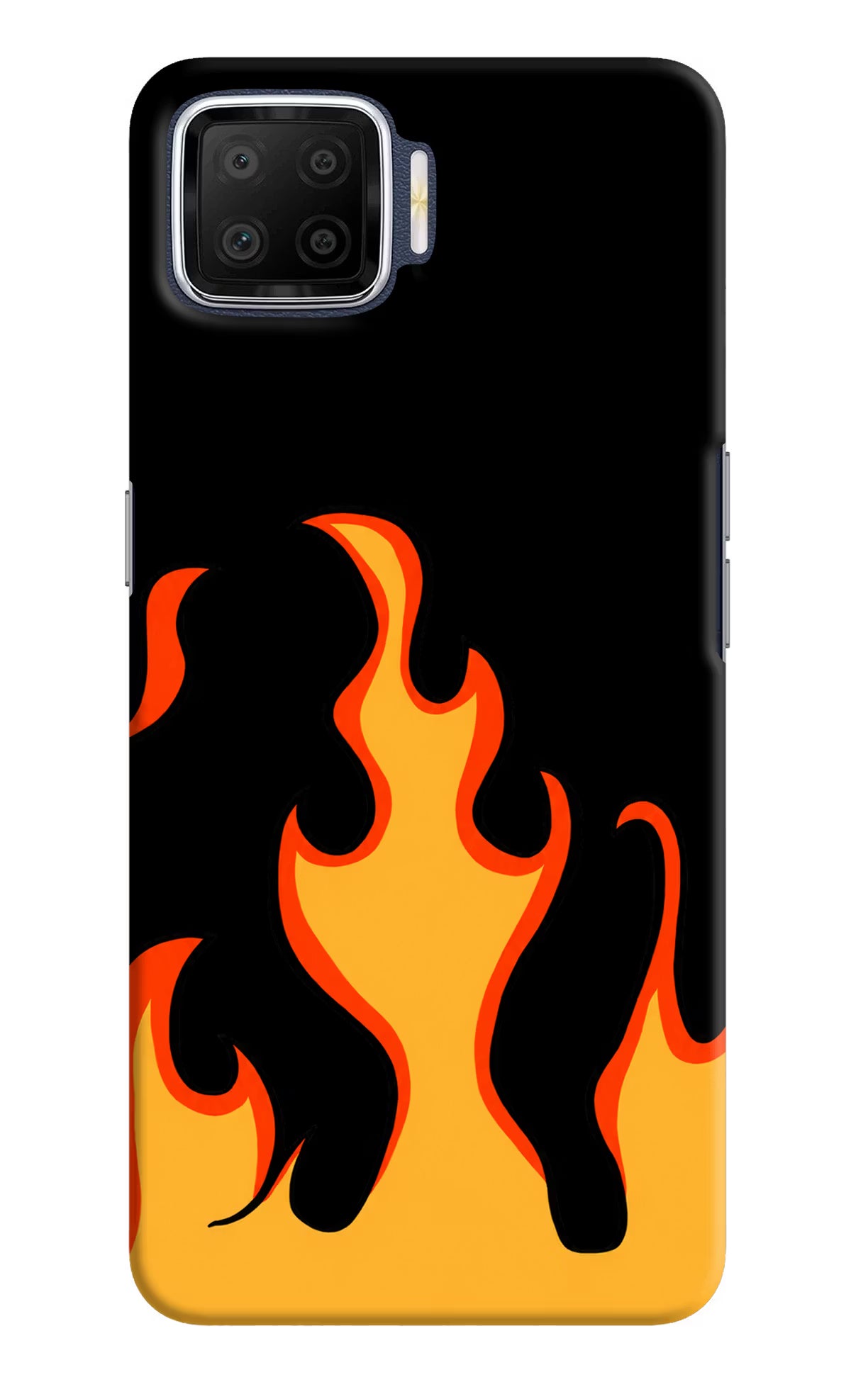 Fired Up – Black Oppo F17 Hard Case Back Cover by Casekaro
