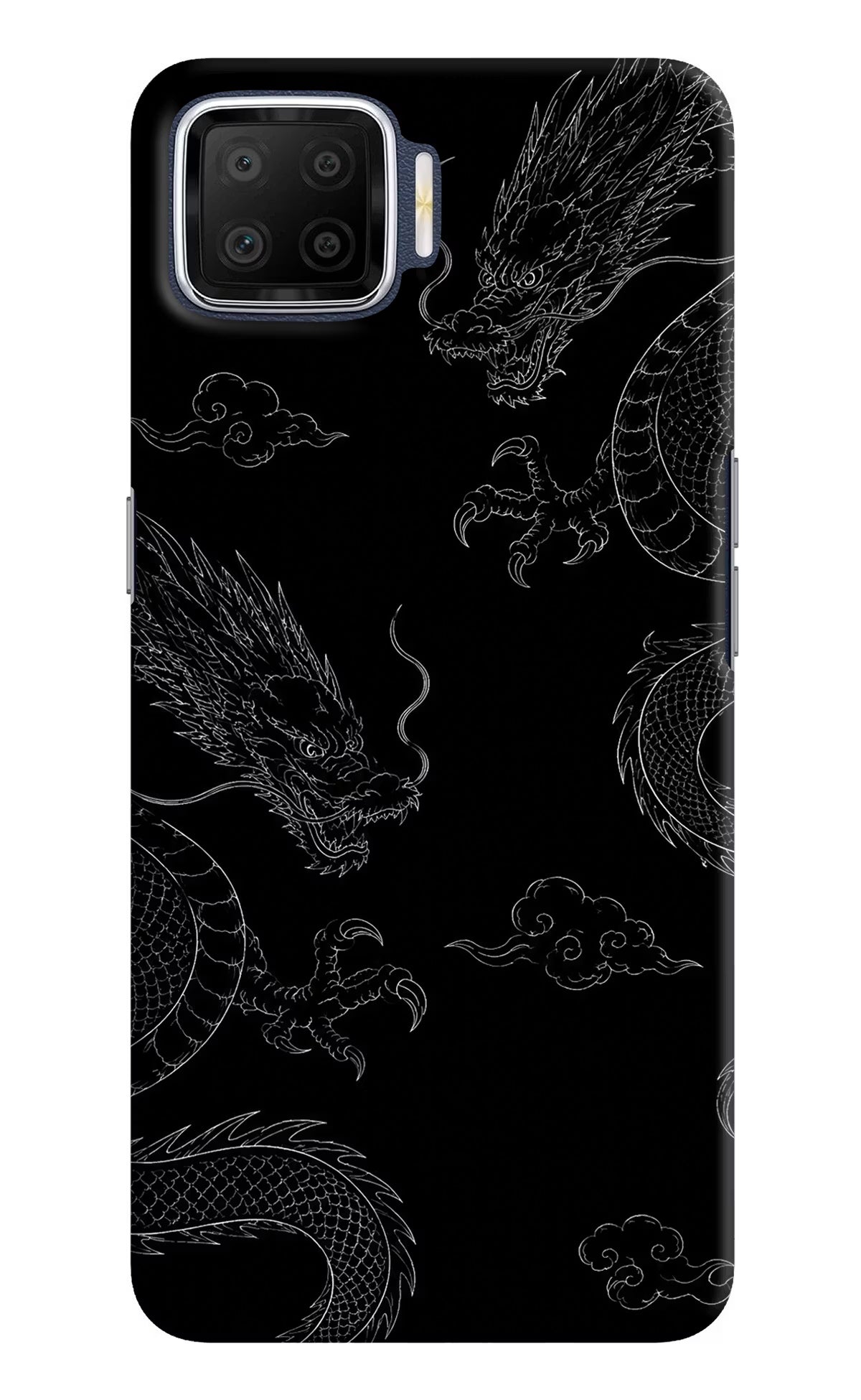 Twin Dragons Oppo F17 Hard Case Back Cover by Casekaro