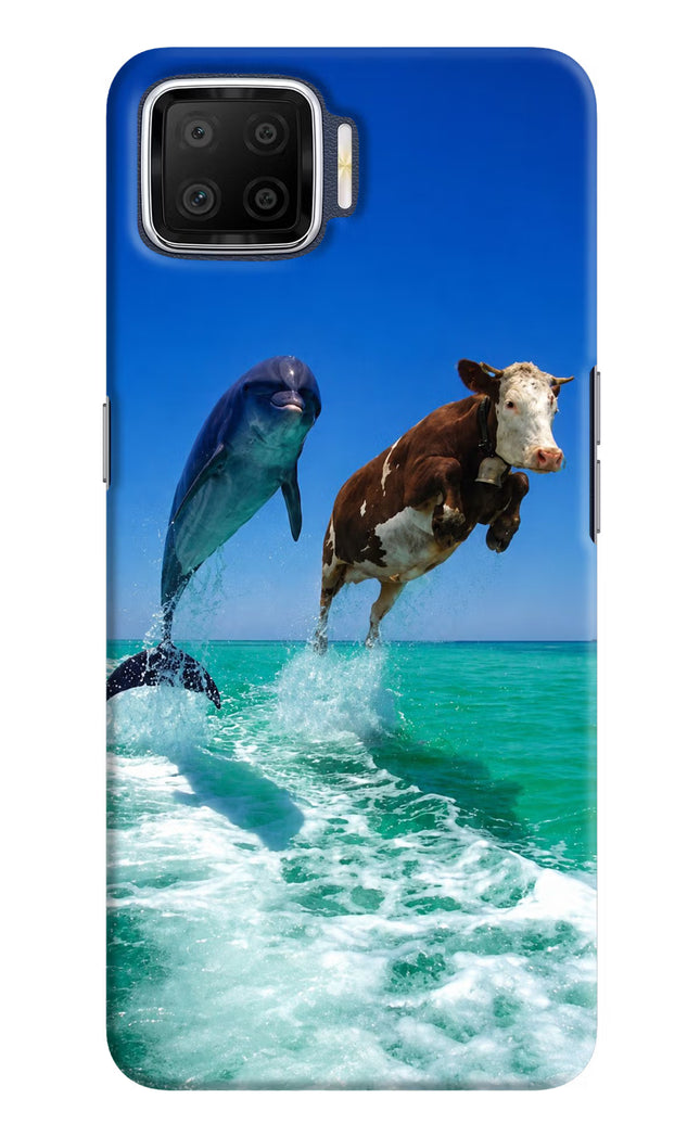 Dolphin vs Cow Oppo F17 Hard Case Back Cover by Casekaro