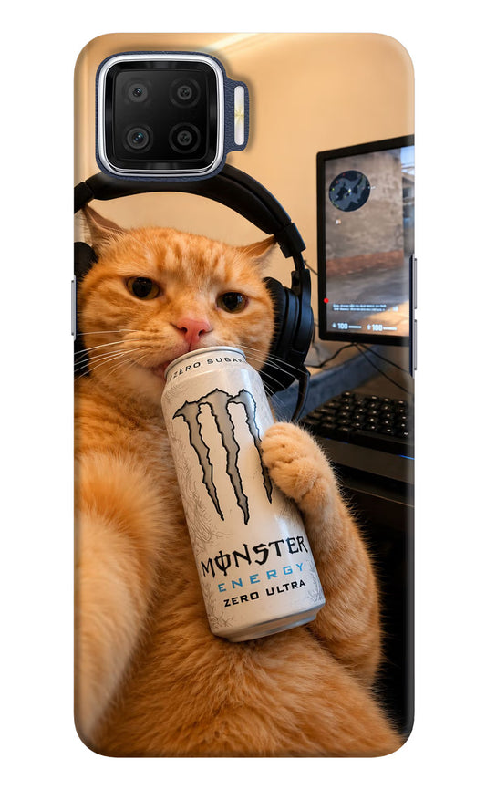 Gamer Cat Energy Oppo F17 Hard Case Back Cover by Casekaro