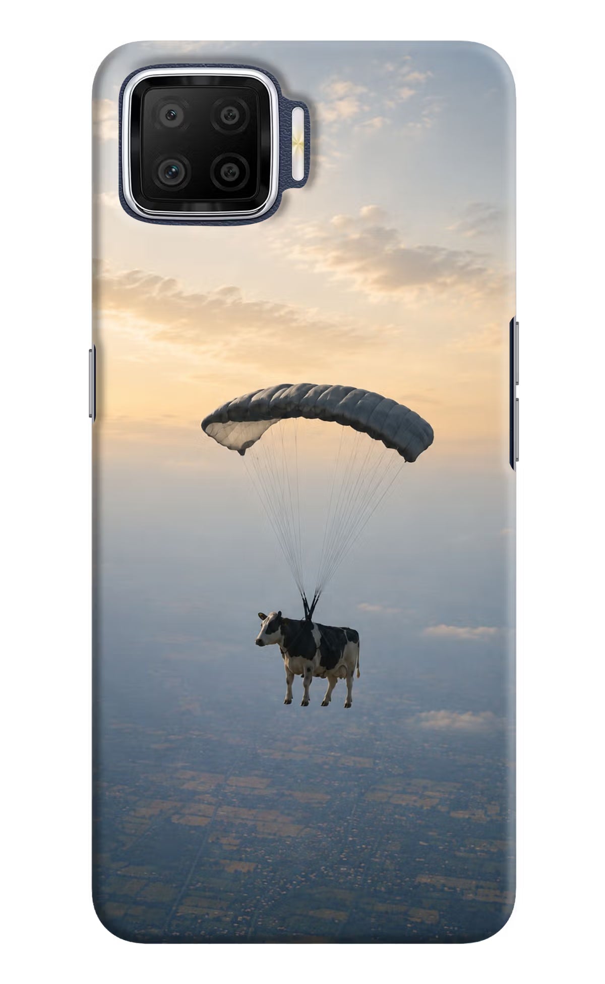 Skydiving Cow Oppo F17 Back Cover