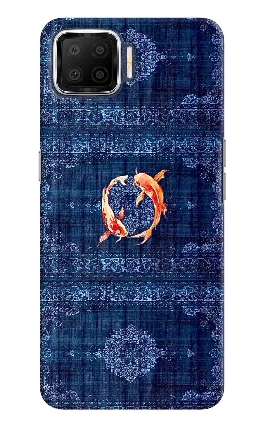 Koi Blue Oppo F17 Back Cover, Hard case