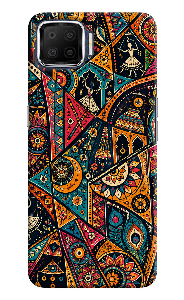 Folk Print Oppo F17 Hard Case Back Cover by Casekaro