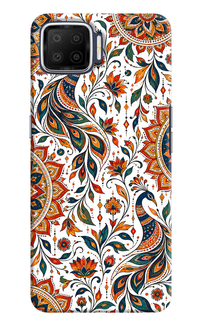 White Mayura Oppo F17 Hard Case Back Cover by Casekaro