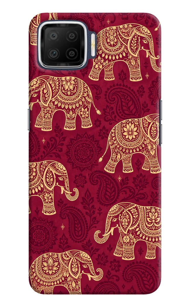 Maroon Elephant Oppo F17 Back Cover
