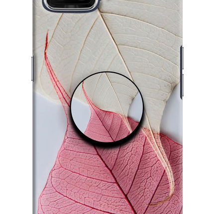 White Pink Leaf Oppo F17 Pop Case by Casekaro