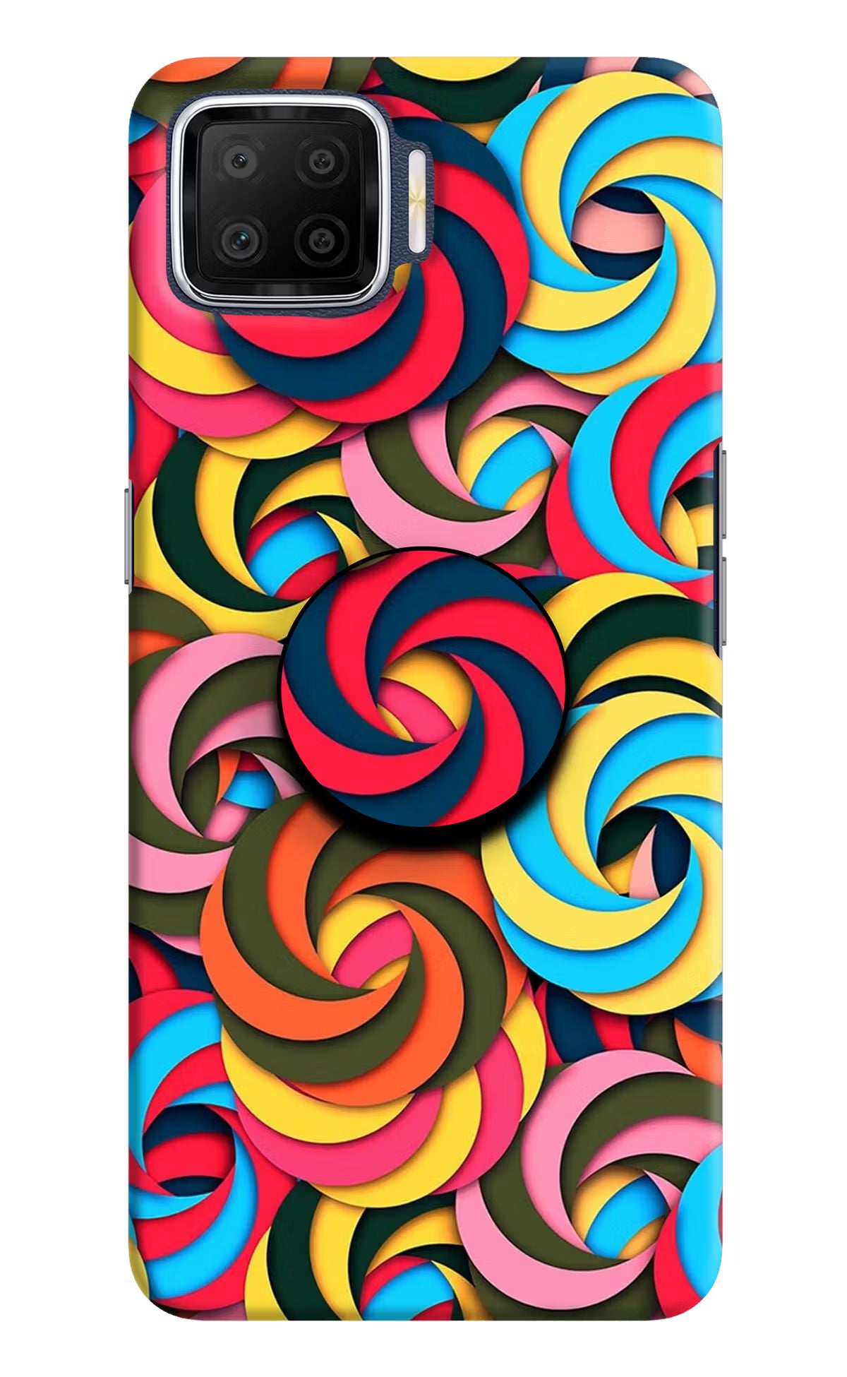 Spiral Pattern Oppo F17 Pop Case by Casekaro