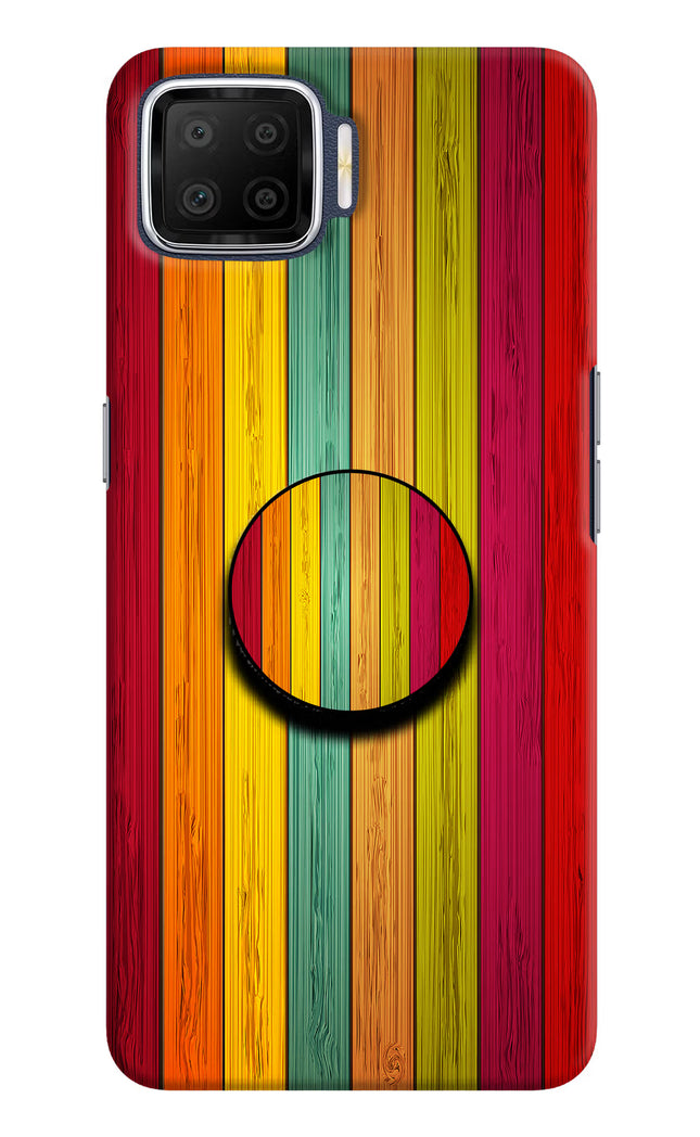 Multicolor Wooden Oppo F17 Pop Case by Casekaro