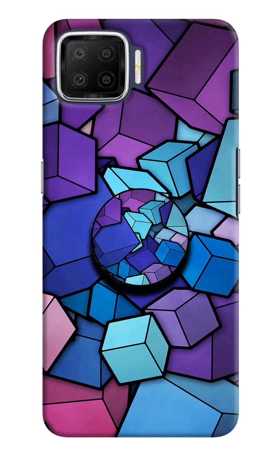 Cubic Abstract Oppo F17 Pop Case, Hard case