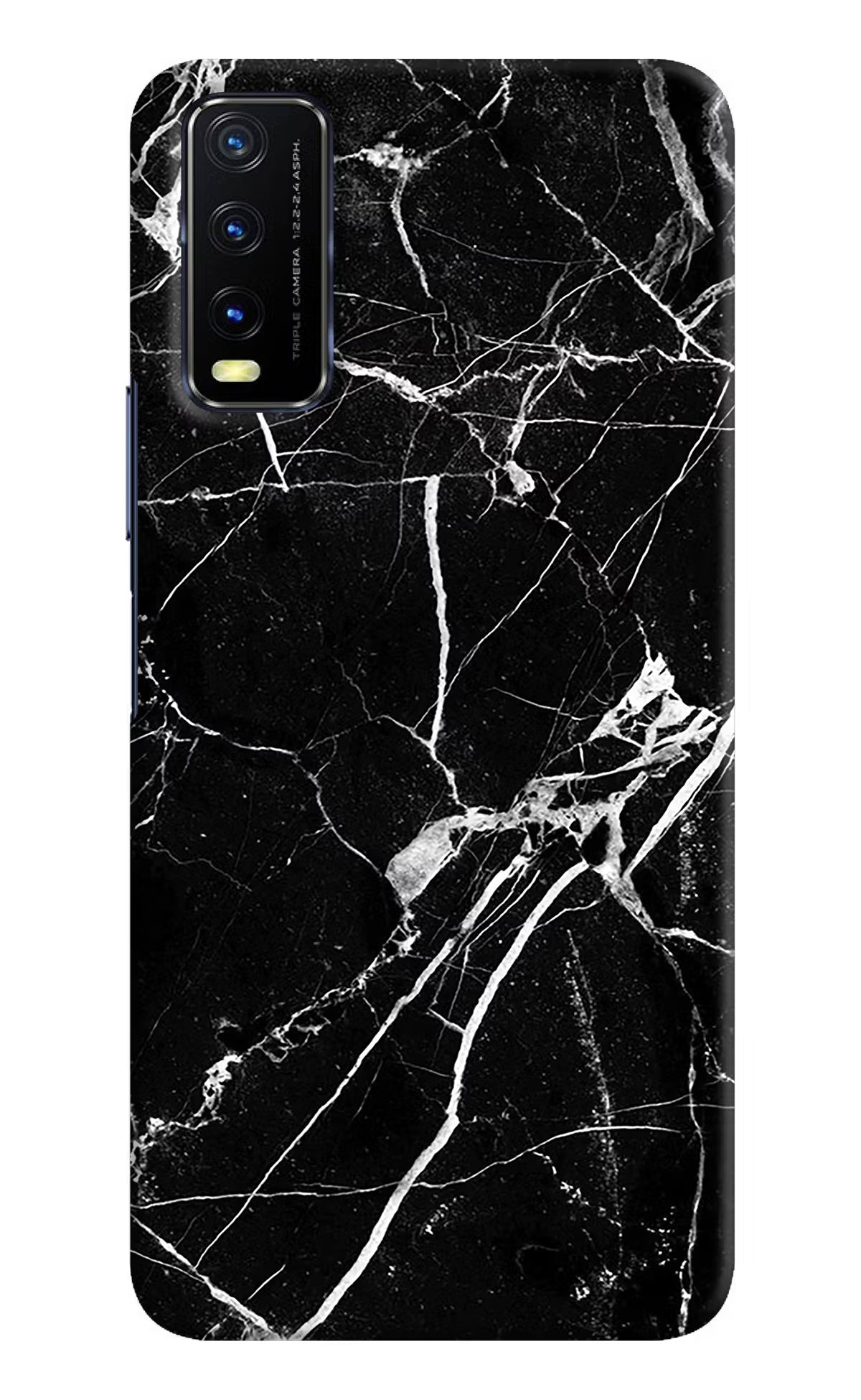 Black Marble Pattern Vivo Y20/Y20i Hard Case Back Cover by Casekaro