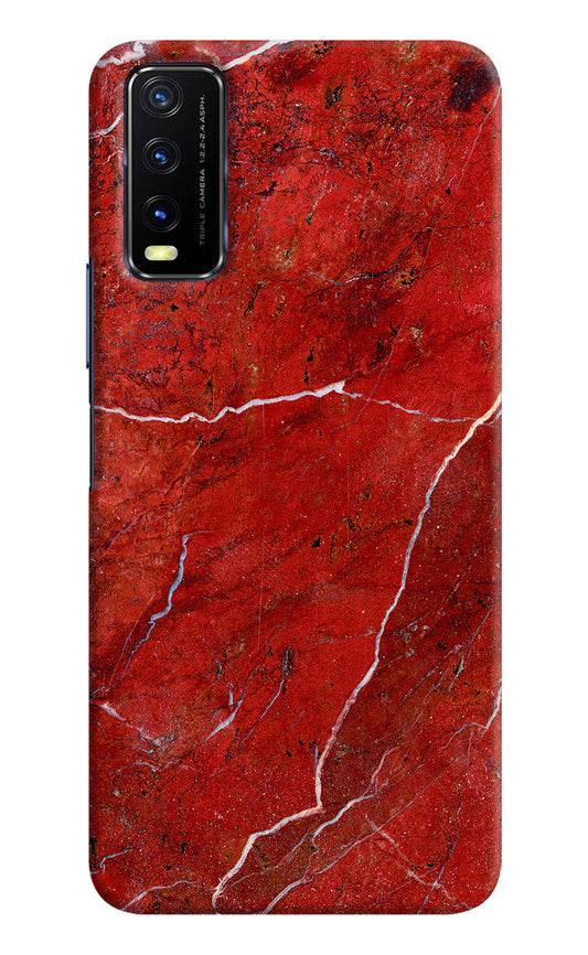 Red Marble Design Vivo Y20/Y20i Hard Case Back Cover by Casekaro