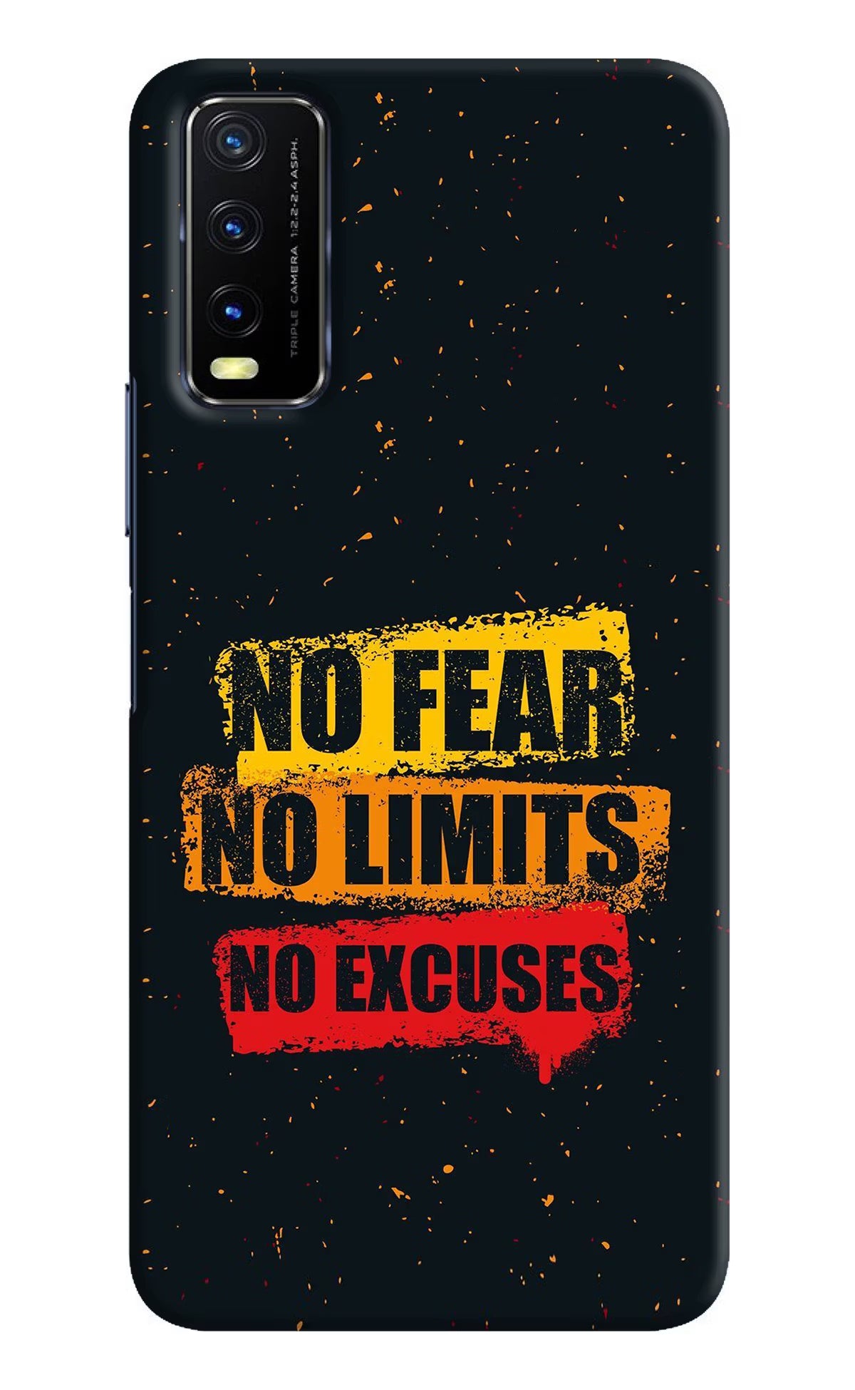 No Fear No Limits No Excuse Vivo Y20/Y20i Hard Case Back Cover by Casekaro