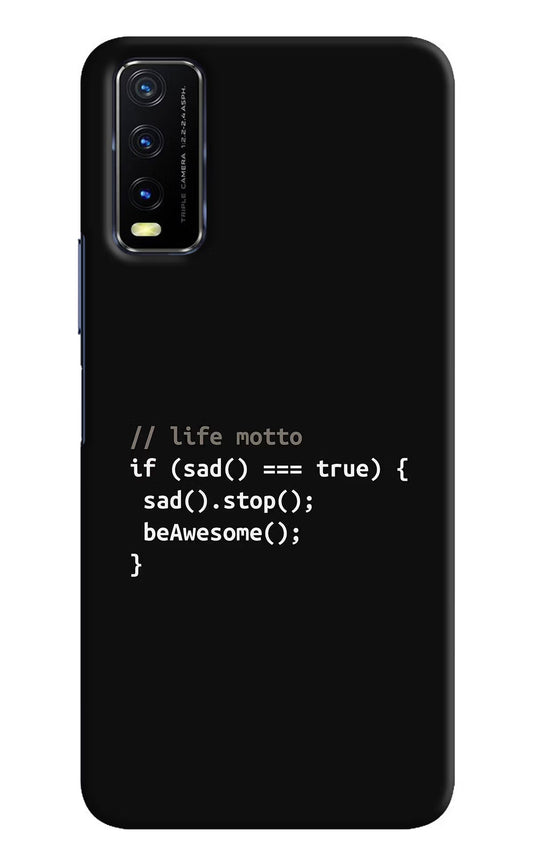 Life Motto Code Vivo Y20/Y20i Hard Case Back Cover by Casekaro