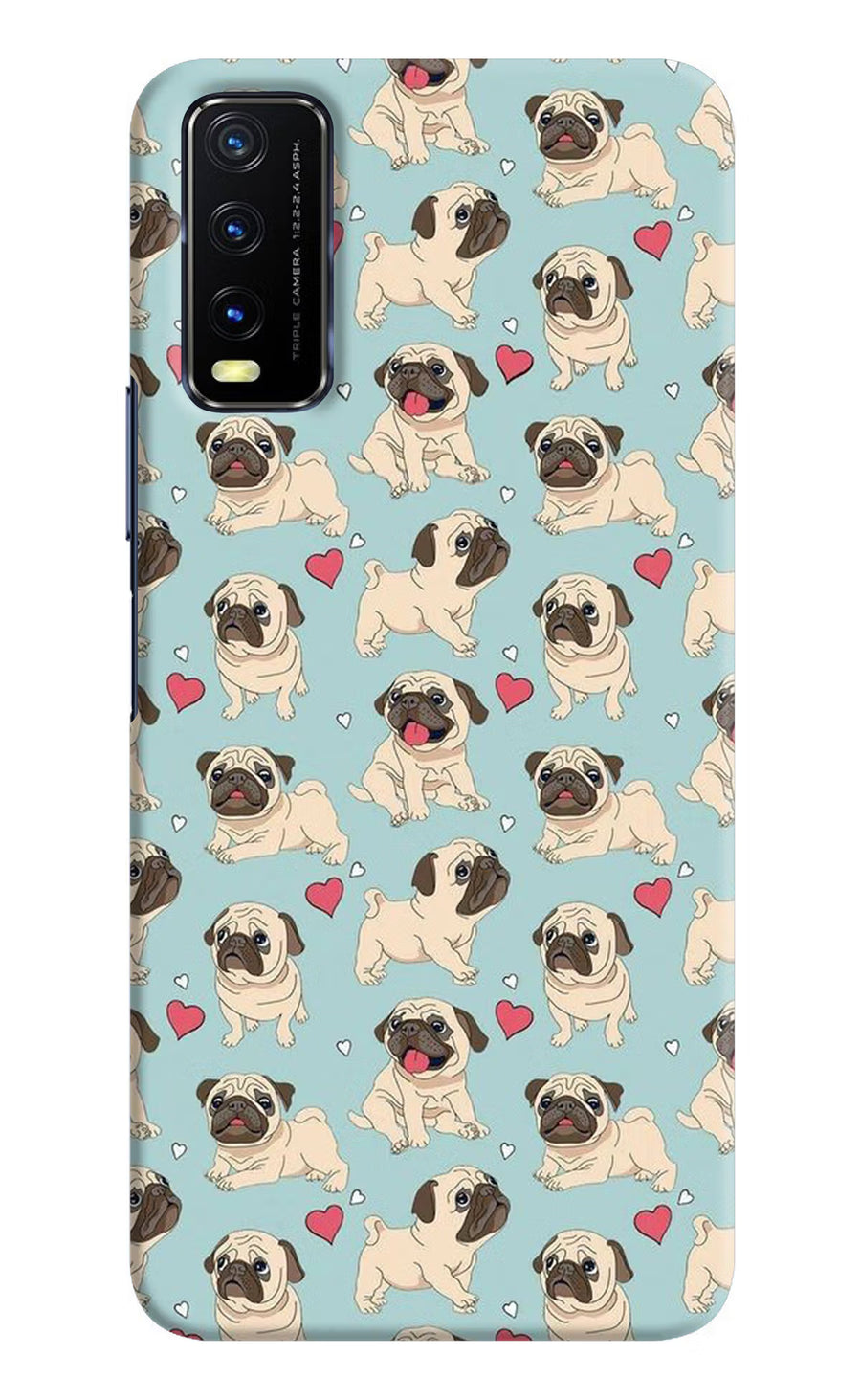 Pug Dog Vivo Y20/Y20i Back Cover, Hard case