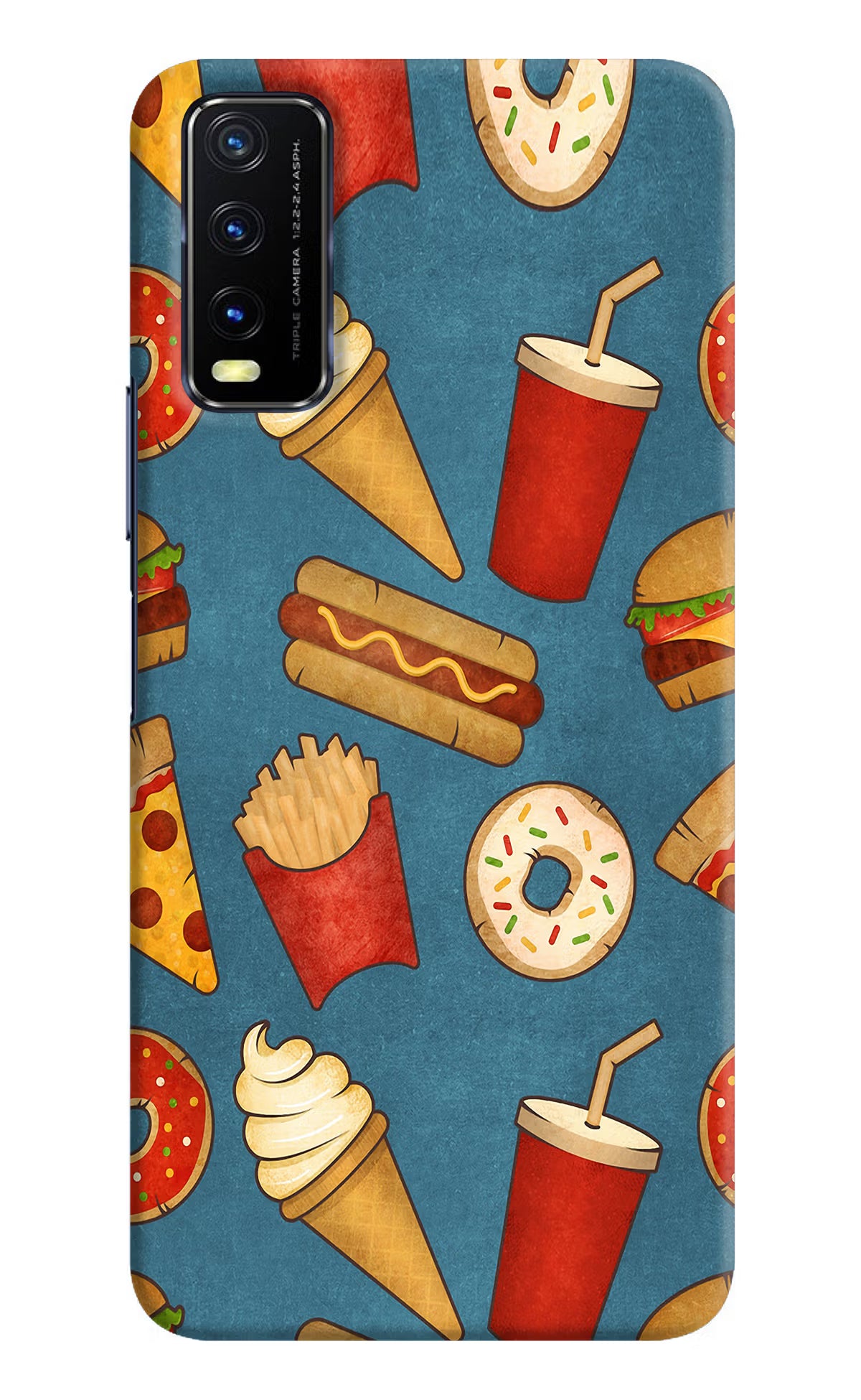 Foodie Vivo Y20/Y20i Hard Case Back Cover by Casekaro
