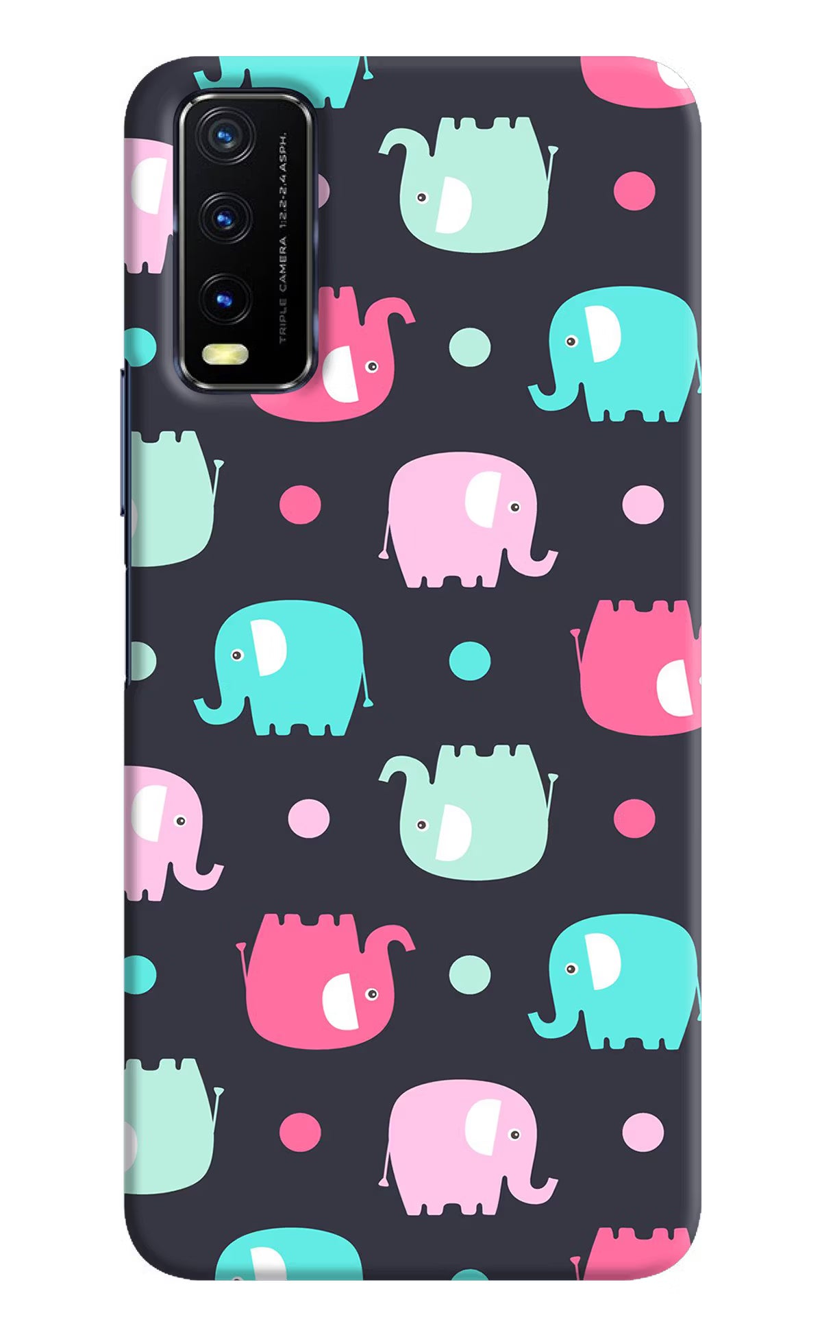 Elephants Vivo Y20/Y20i Hard Case Back Cover by Casekaro