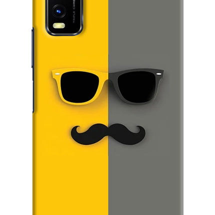 Sunglasses with Mustache Vivo Y20/Y20i Hard Case Back Cover by Casekaro