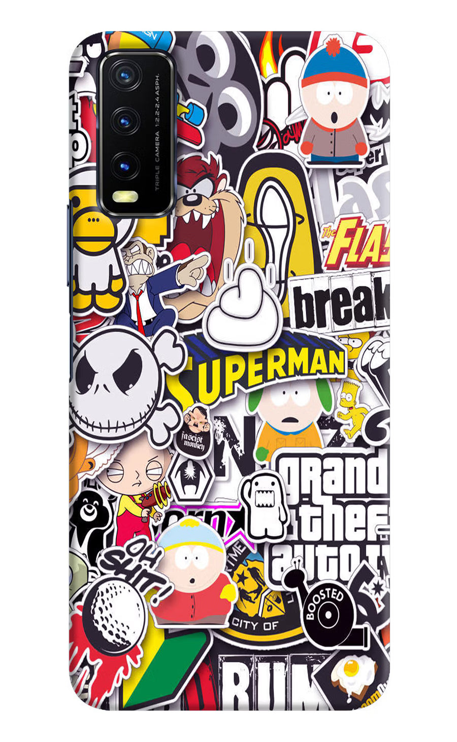 Sticker Bomb Vivo Y20/Y20i Back Cover, Hard case