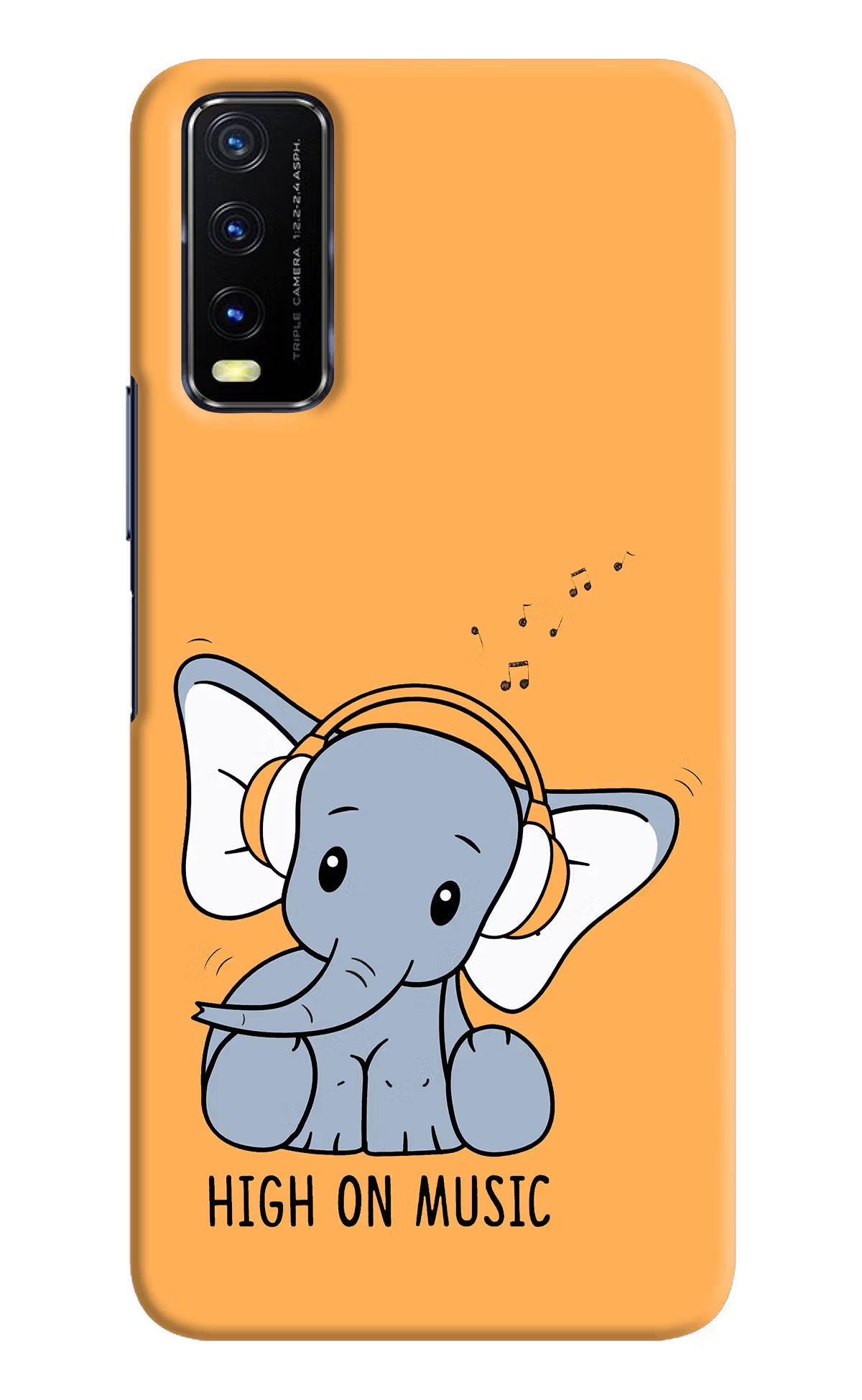 High On Music Vivo Y20/Y20i Hard Case Back Cover by Casekaro