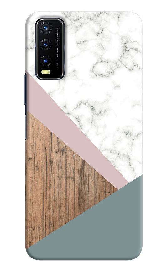 Marble wood Abstract Vivo Y20/Y20i Hard Case Back Cover by Casekaro