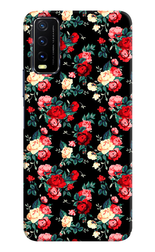 Rose Pattern Vivo Y20/Y20i Hard Case Back Cover by Casekaro