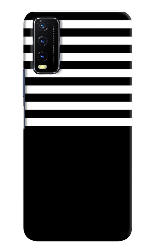 Black and White Print Vivo Y20/Y20i Hard Case Back Cover by Casekaro