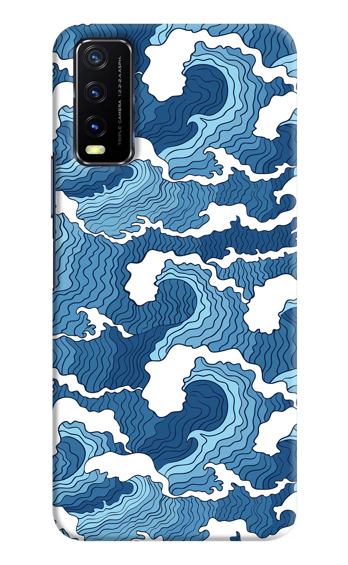 Blue Waves Vivo Y20/Y20i Hard Case Back Cover by Casekaro