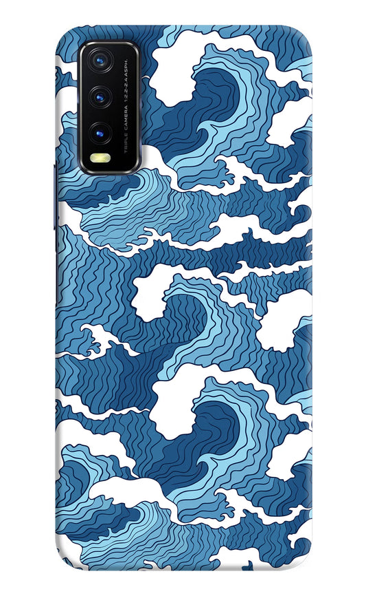 Blue Waves Vivo Y20/Y20i Hard Case Back Cover by Casekaro